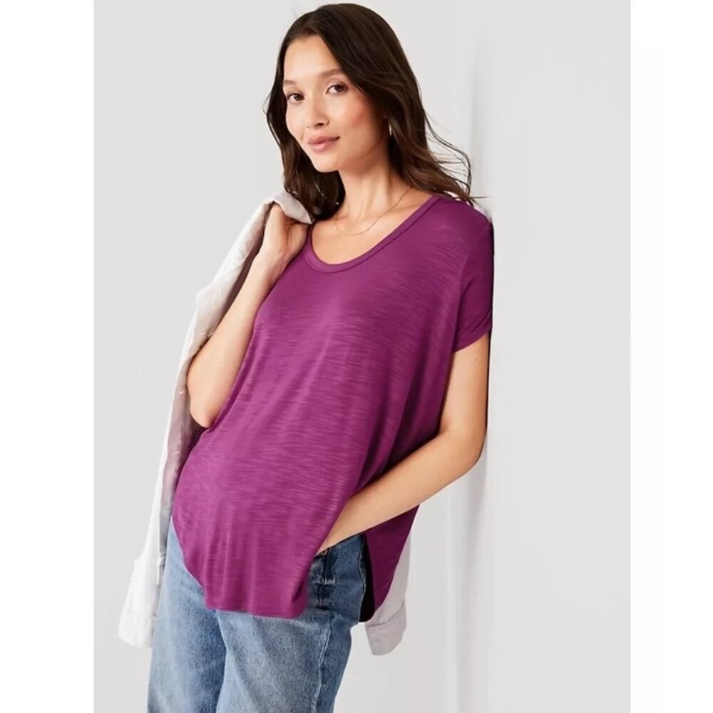 NWT Old Navy Women’s Luxe Short Sleeve Purple Tee Size S NEW